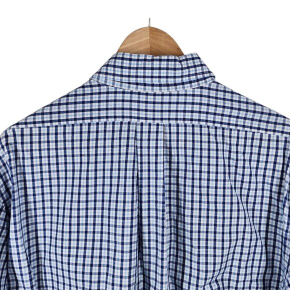 Brooks Brothers Regent Blue Gingham Print Dress Shirt Button Front Men's Size XL - Picture 3 of 8